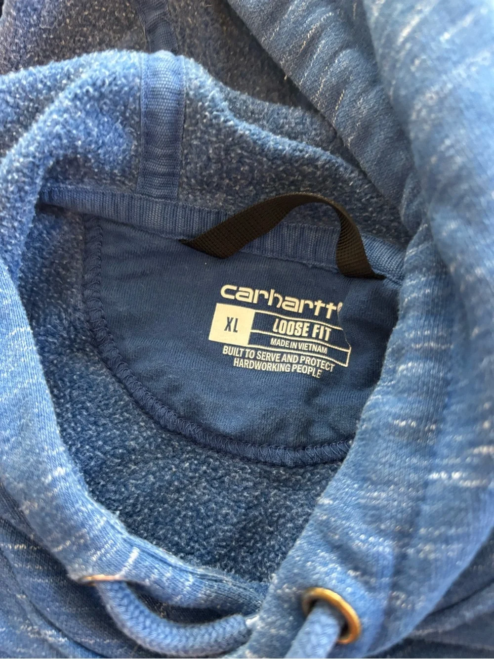 Carhartt Blue Marled Hooded Pullover Sweatshirt